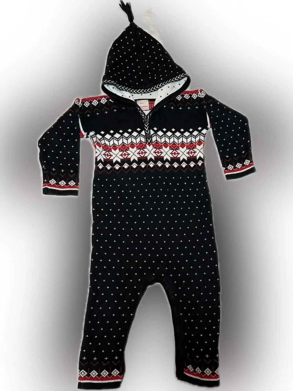 Hanna Andersson Snö Happy Sweater Romper 2T